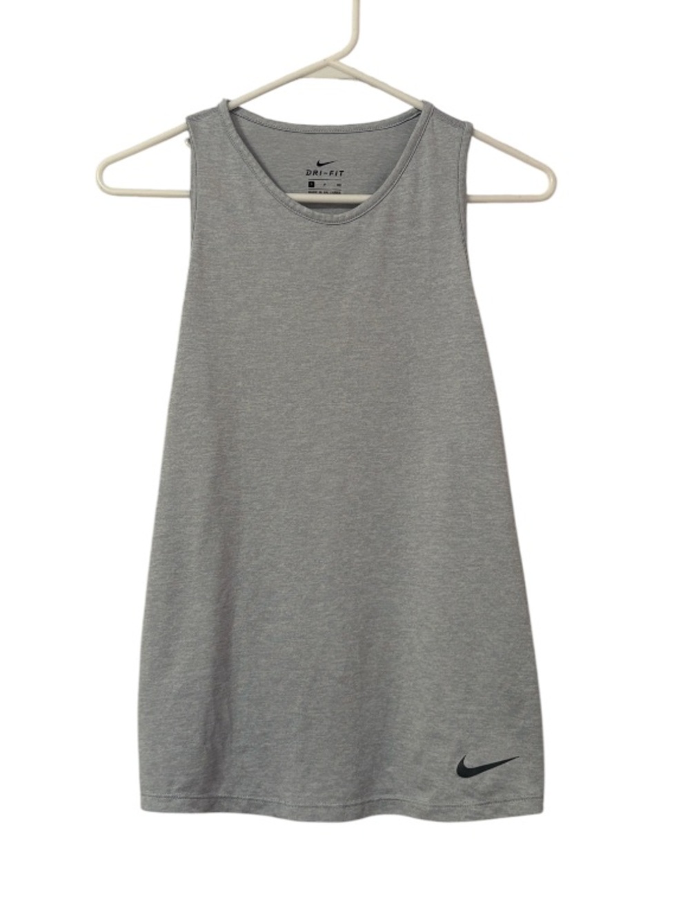 Nike Gray Swoosh Logo Athletic Tank Top
